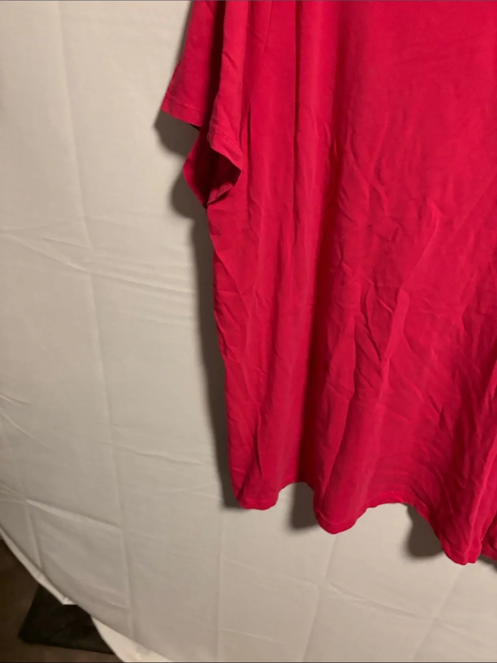 Lord & Taylor Bright Fuchsia V-Neck Short Sleeve Tee - Picture 7 of 8